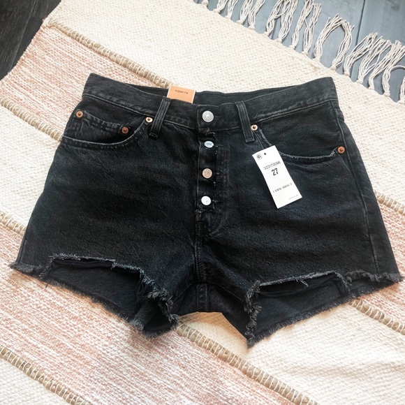 Levi's Pants - NWT Levi’s 501 Black Button Fly Cut Off Shorts